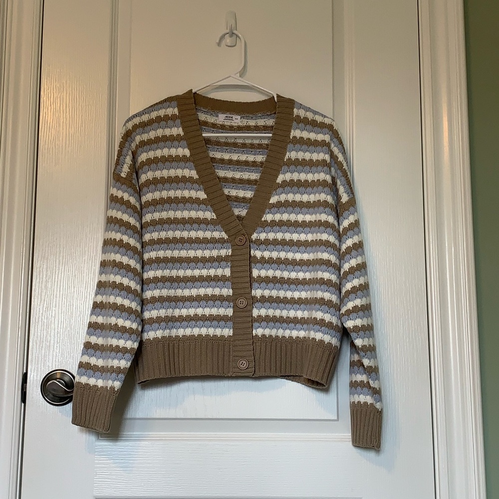 Striped button up cardigan